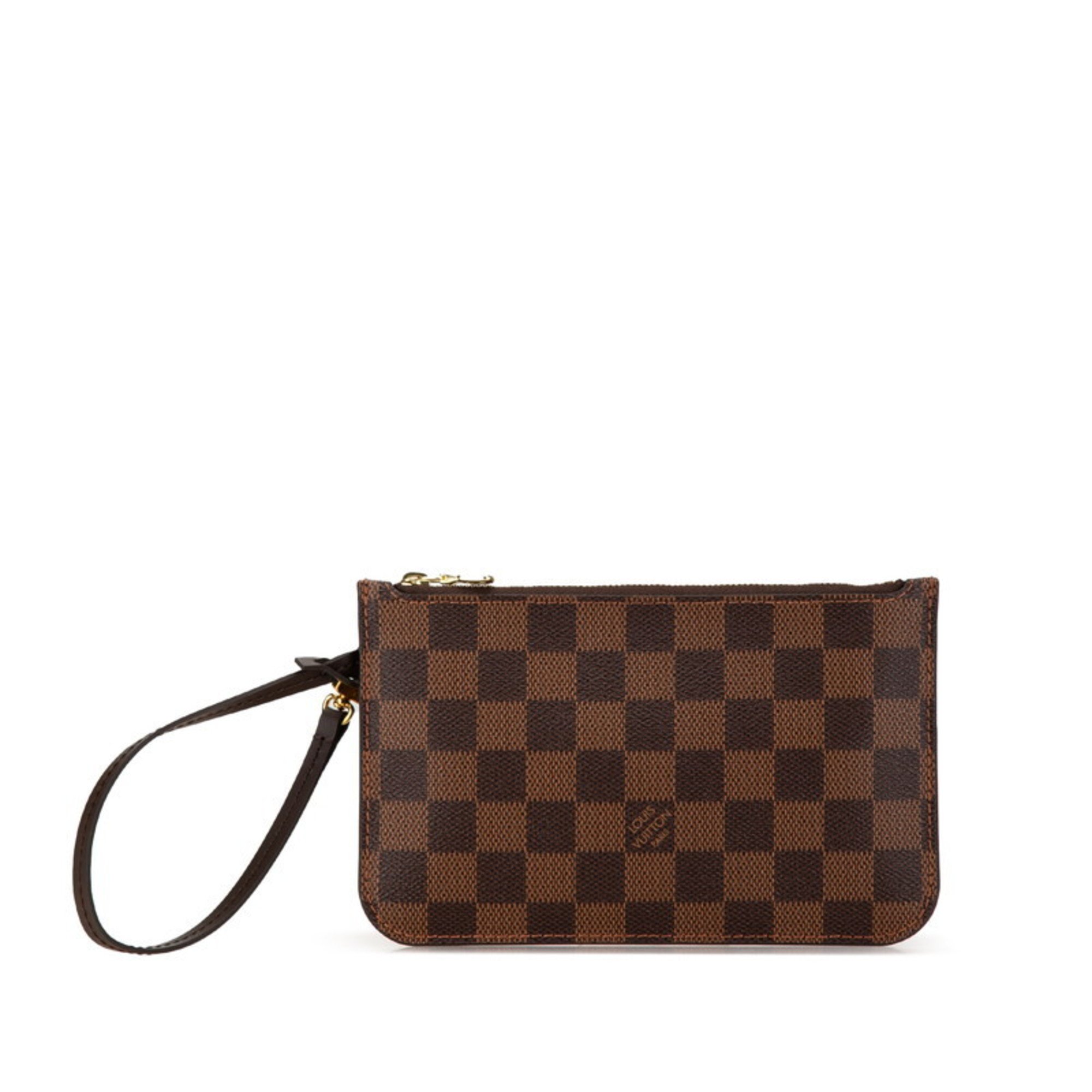 Louis Vuitton Damier Neverfull Attached Pouch Brown PVC Leather Women's LOUIS VUITTON