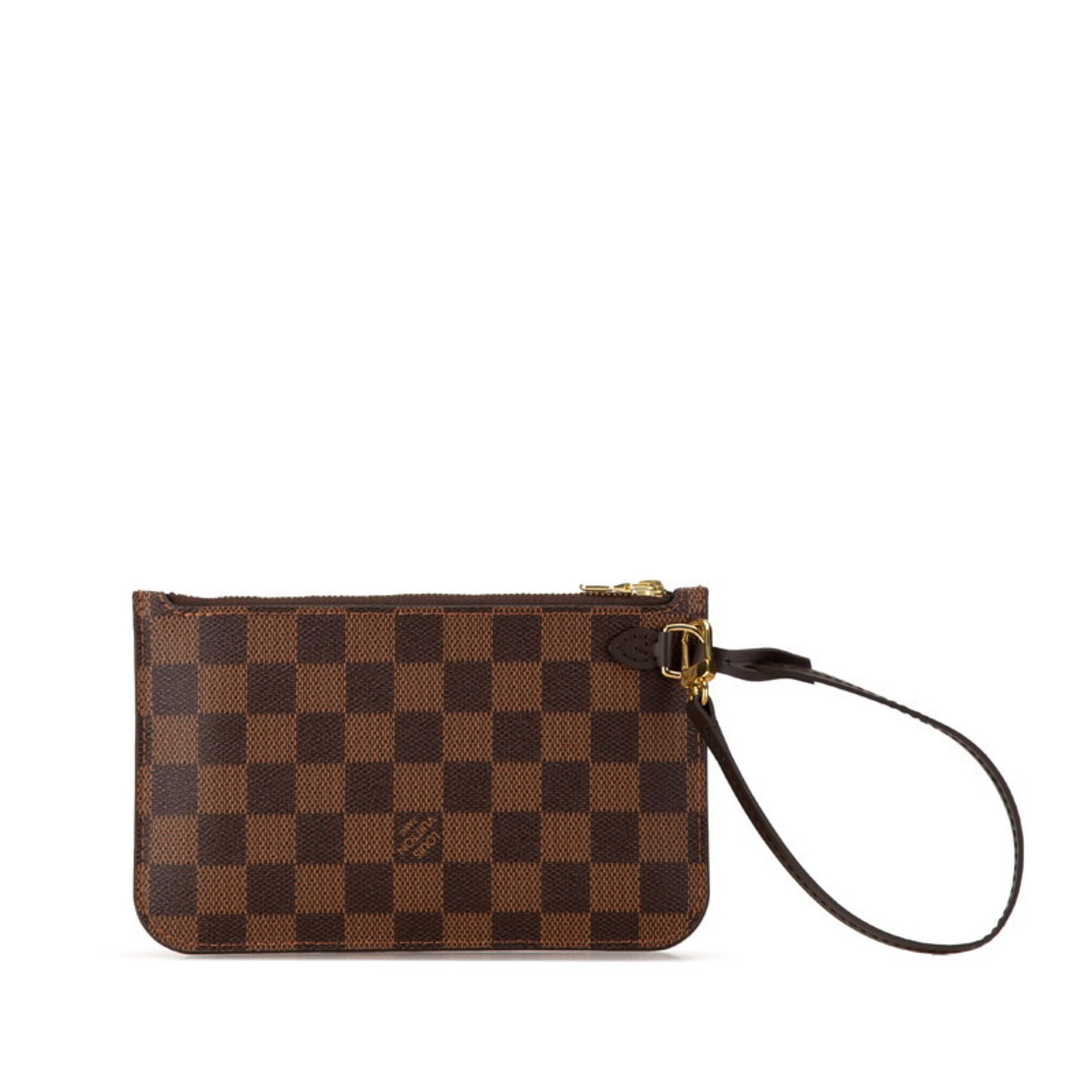 Louis Vuitton Damier Neverfull Attached Pouch Brown PVC Leather Women's LOUIS VUITTON