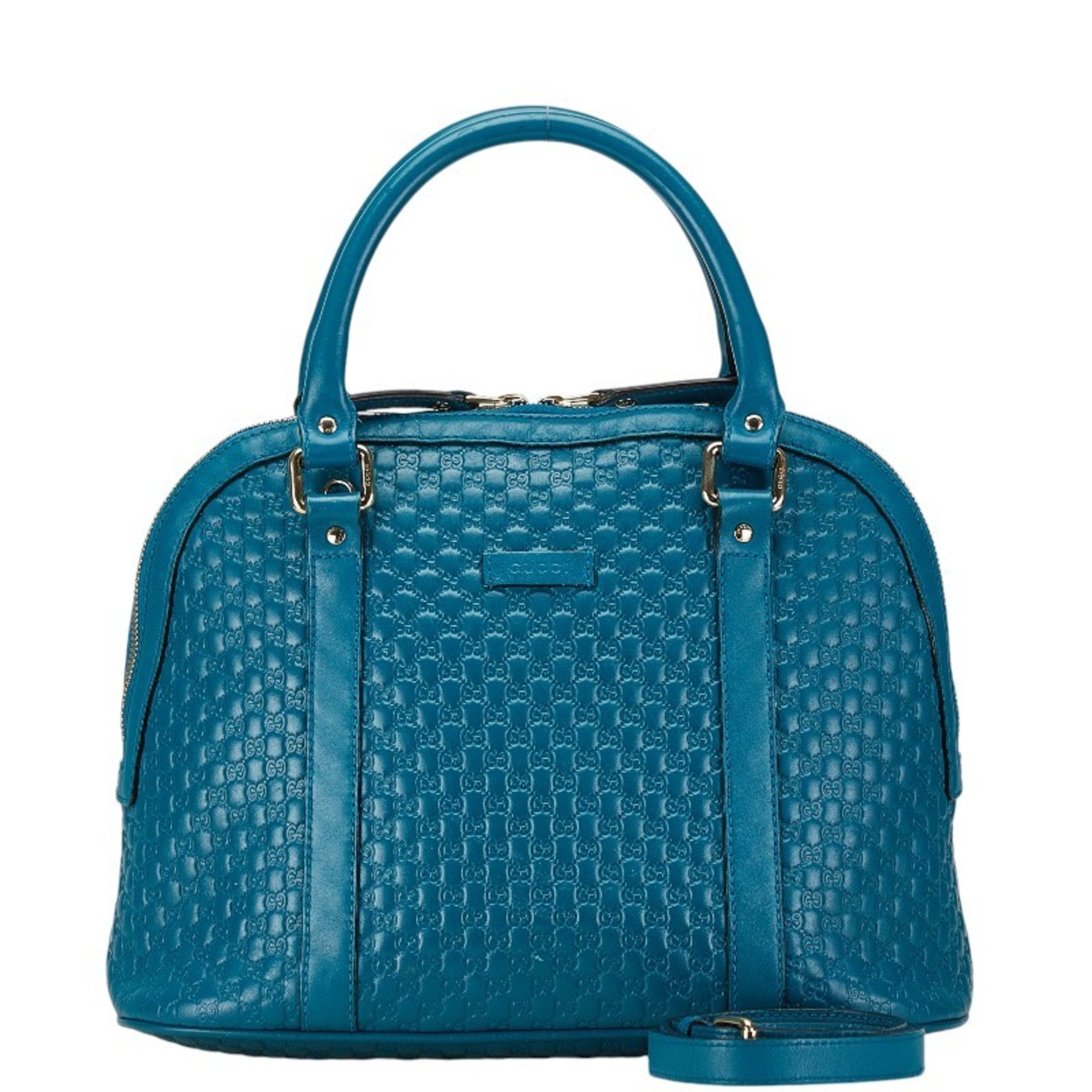 Gucci Micro Guccissima Handbag Shoulder Bag 449663 Turquoise Blue Leather Women's GUCCI