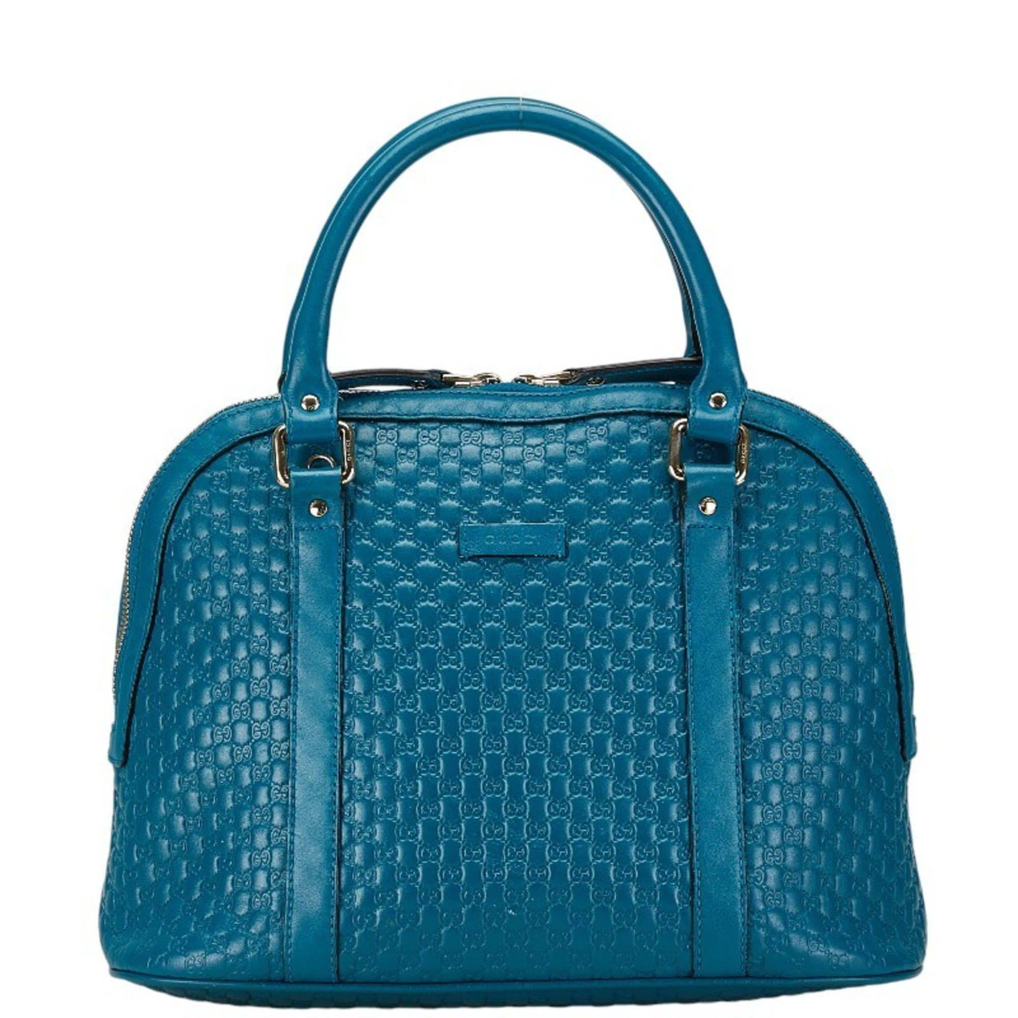 Gucci Micro Guccissima Handbag Shoulder Bag 449663 Turquoise Blue Leather Women's GUCCI