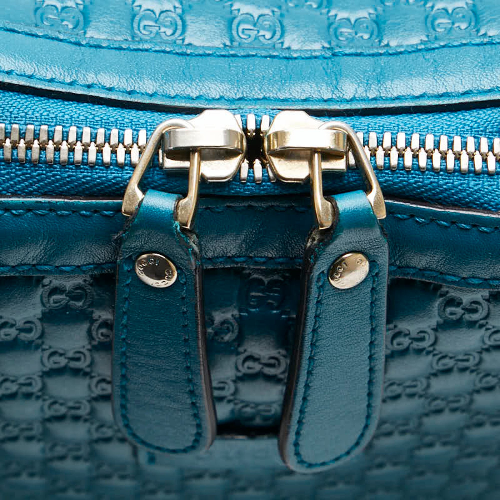 Gucci Micro Guccissima Handbag Shoulder Bag 449663 Turquoise Blue Leather Women's GUCCI