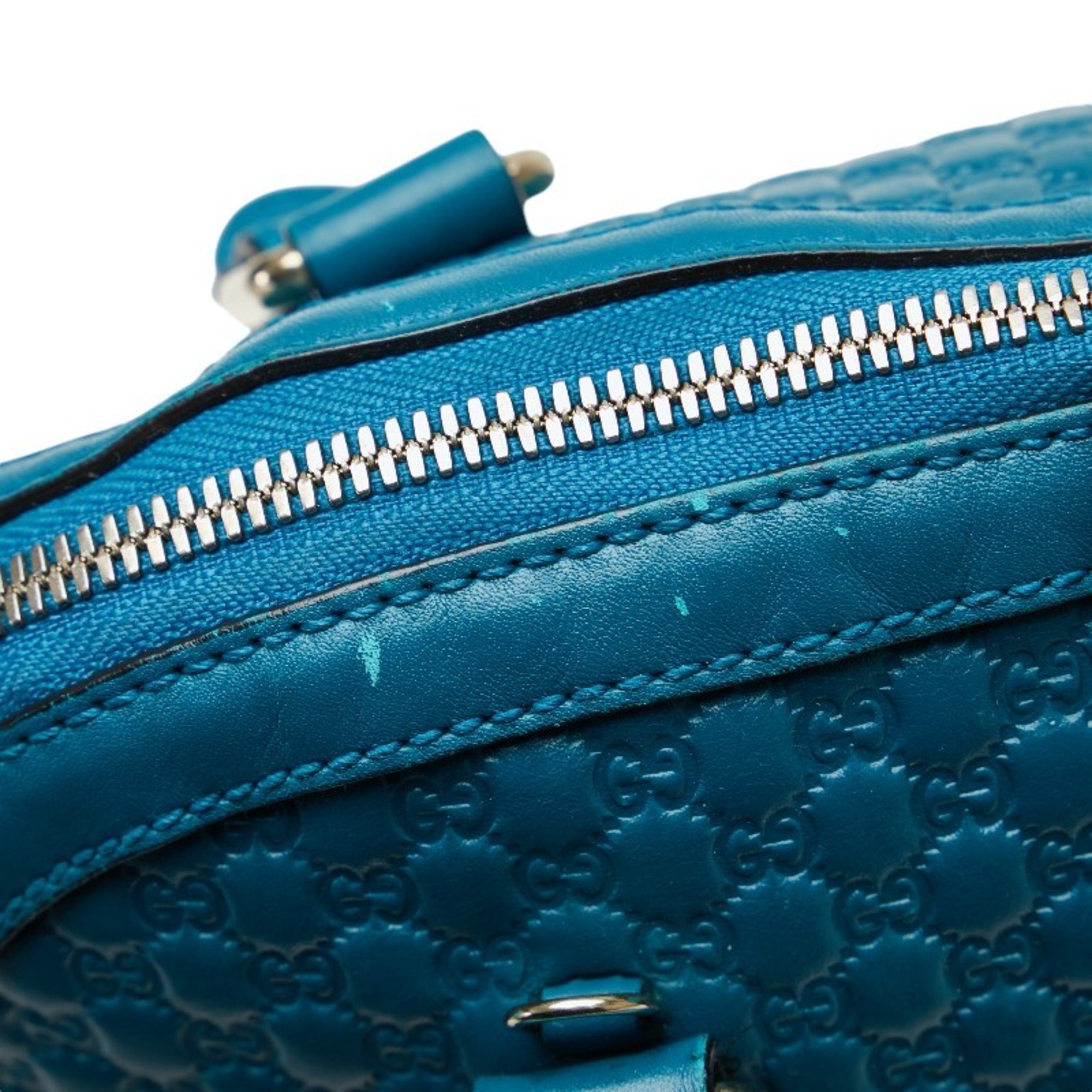 Gucci Micro Guccissima Handbag Shoulder Bag 449663 Turquoise Blue Leather Women's GUCCI