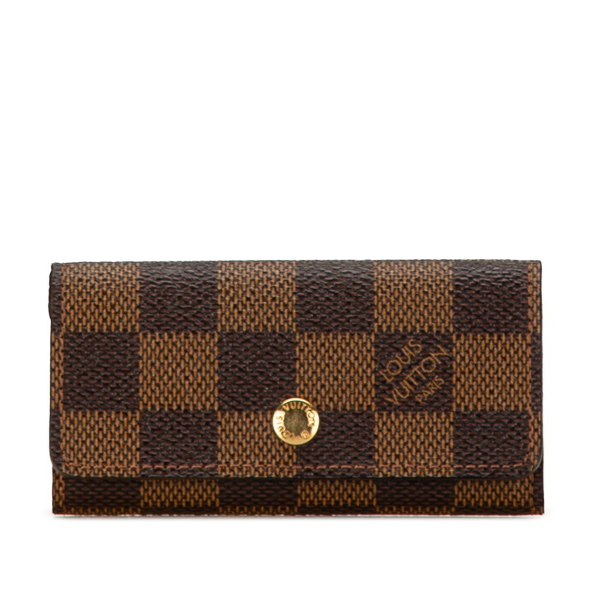 Louis Vuitton Damier Multicle 4 Key Case N62631 Brown PVC Leather Women's LOUIS VUITTON