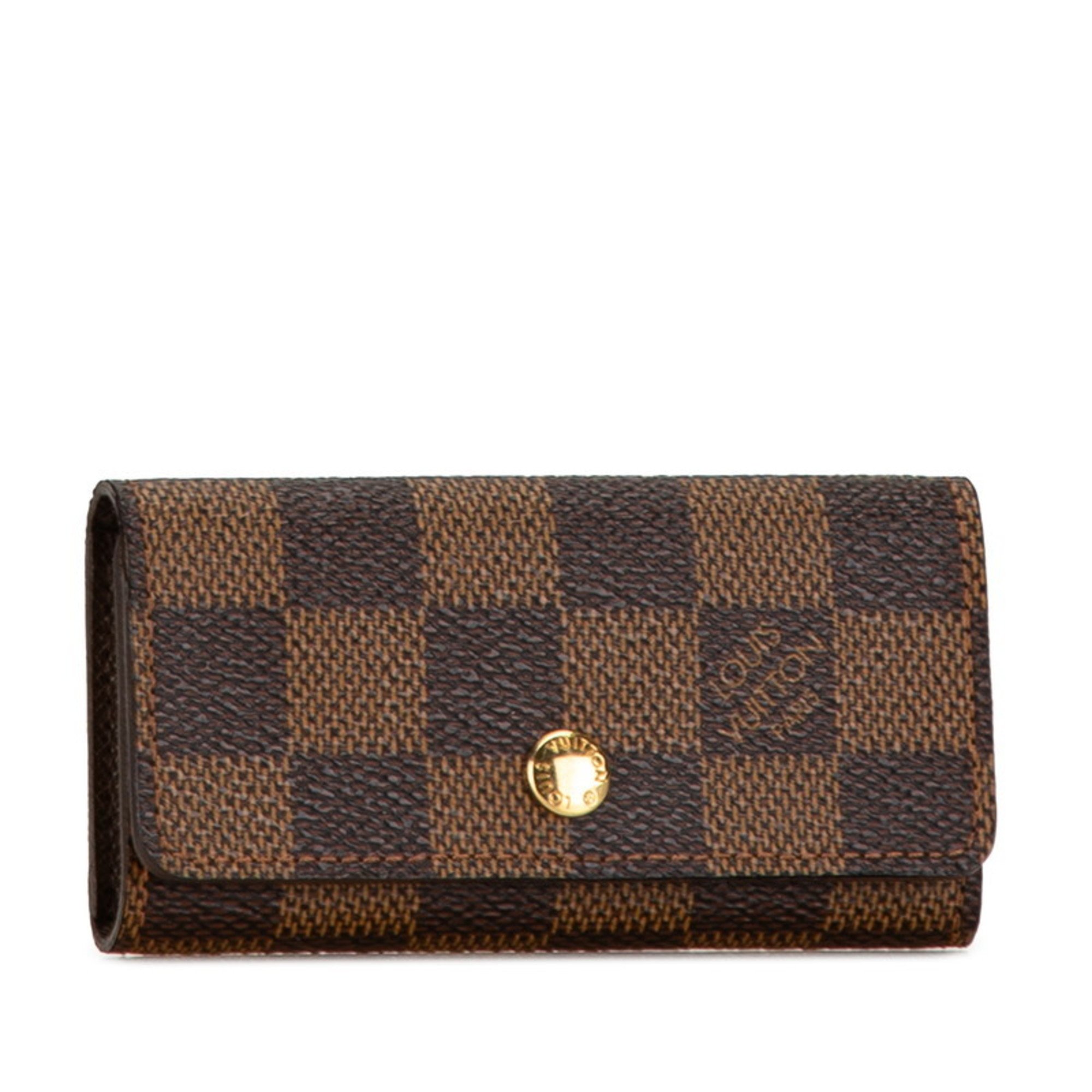 Louis Vuitton Damier Multicle 4 Key Case N62631 Brown PVC Leather Women's LOUIS VUITTON