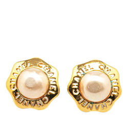 Chanel Earrings White Gold Faux Pearl Plated Women's CHANEL