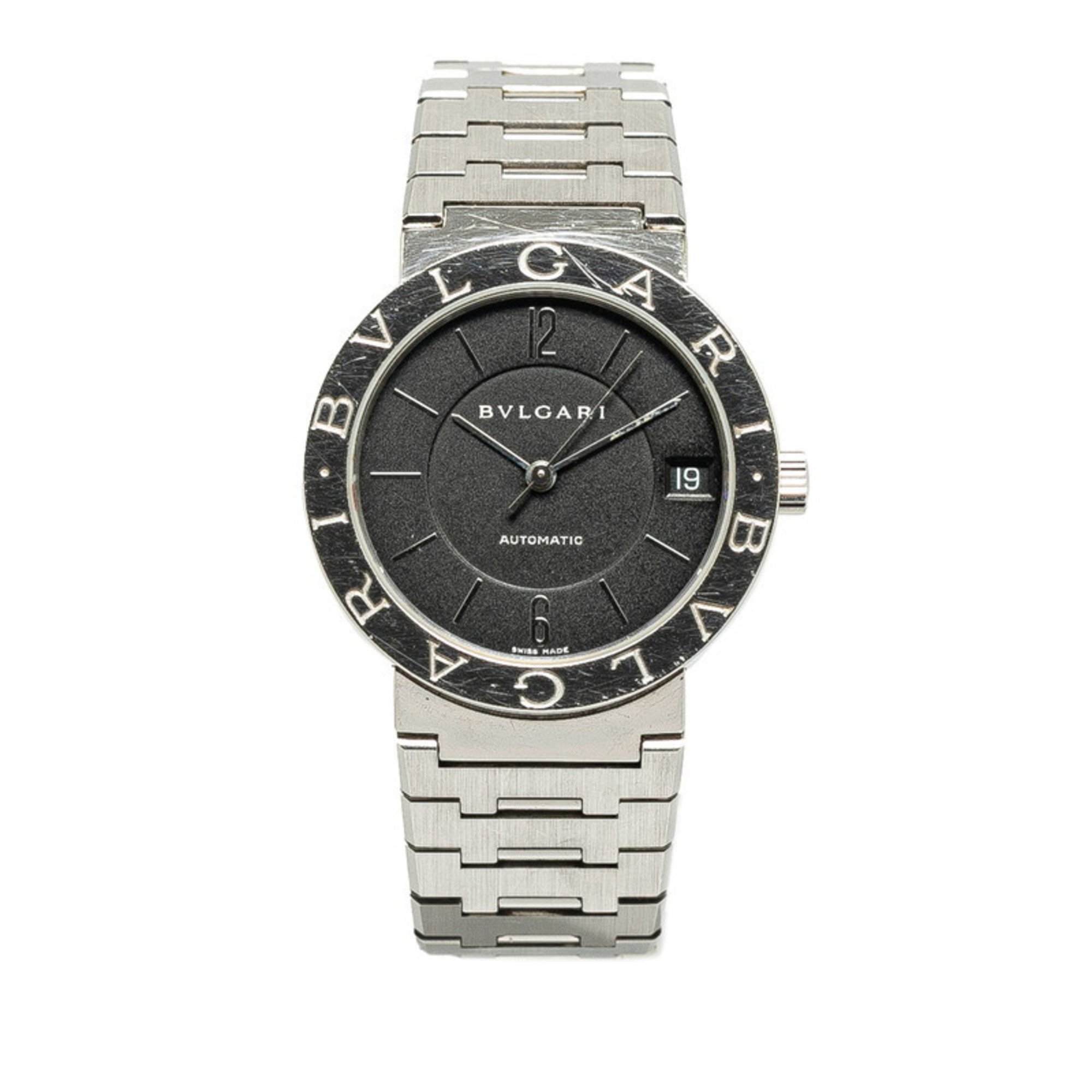 BVLGARI Watch BB33SS Automatic Black Dial Stainless Steel Men's