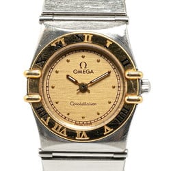 OMEGA Constellation Watch Quartz Gold Dial Stainless Steel Ladies