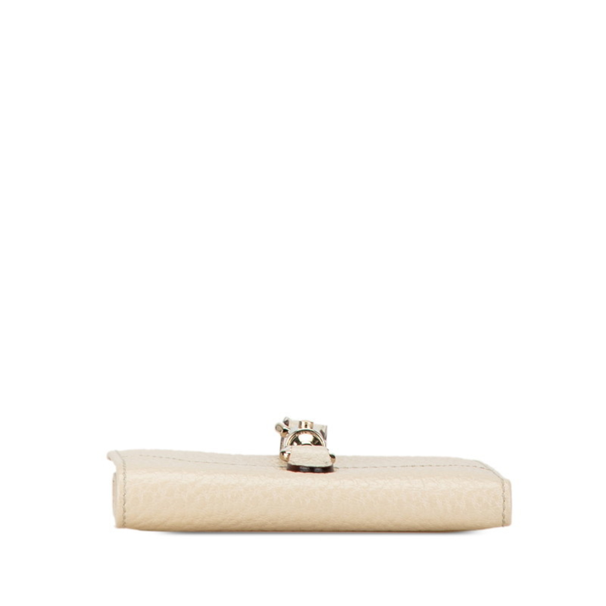 Gucci W Jackie Bi-fold Wallet 141435 Beige Ivory Leather Women's GUCCI