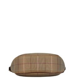 Burberry Check Shoulder Bag Khaki Brown Canvas Leather Women's BURBERRY