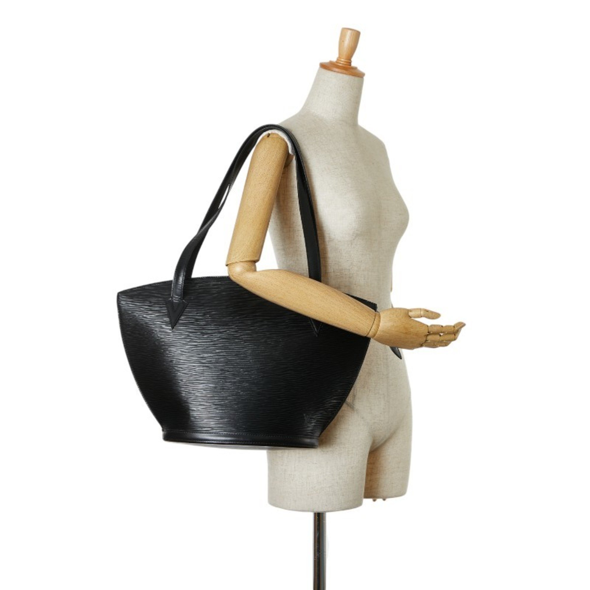 Louis Vuitton Epi Saint Jacques Tote Bag Shoulder M52262 Noir Black Leather Women's LOUIS VUITTON