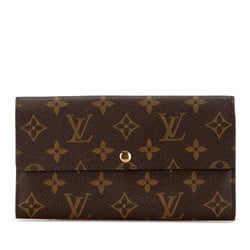 Louis Vuitton Monogram Pochette Porte Monnaie Credit Long Wallet M61725 Brown PVC Leather Women's LOUIS VUITTON