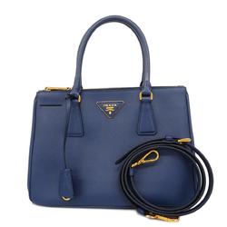 Prada handbag saffiano leather blue ladies