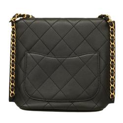 Chanel Shoulder Bag Matelasse Chain Lambskin Black Women's