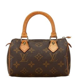 Louis Vuitton Monogram Nano Speedy Handbag M81085 Brown PVC Leather Women's LOUIS VUITTON