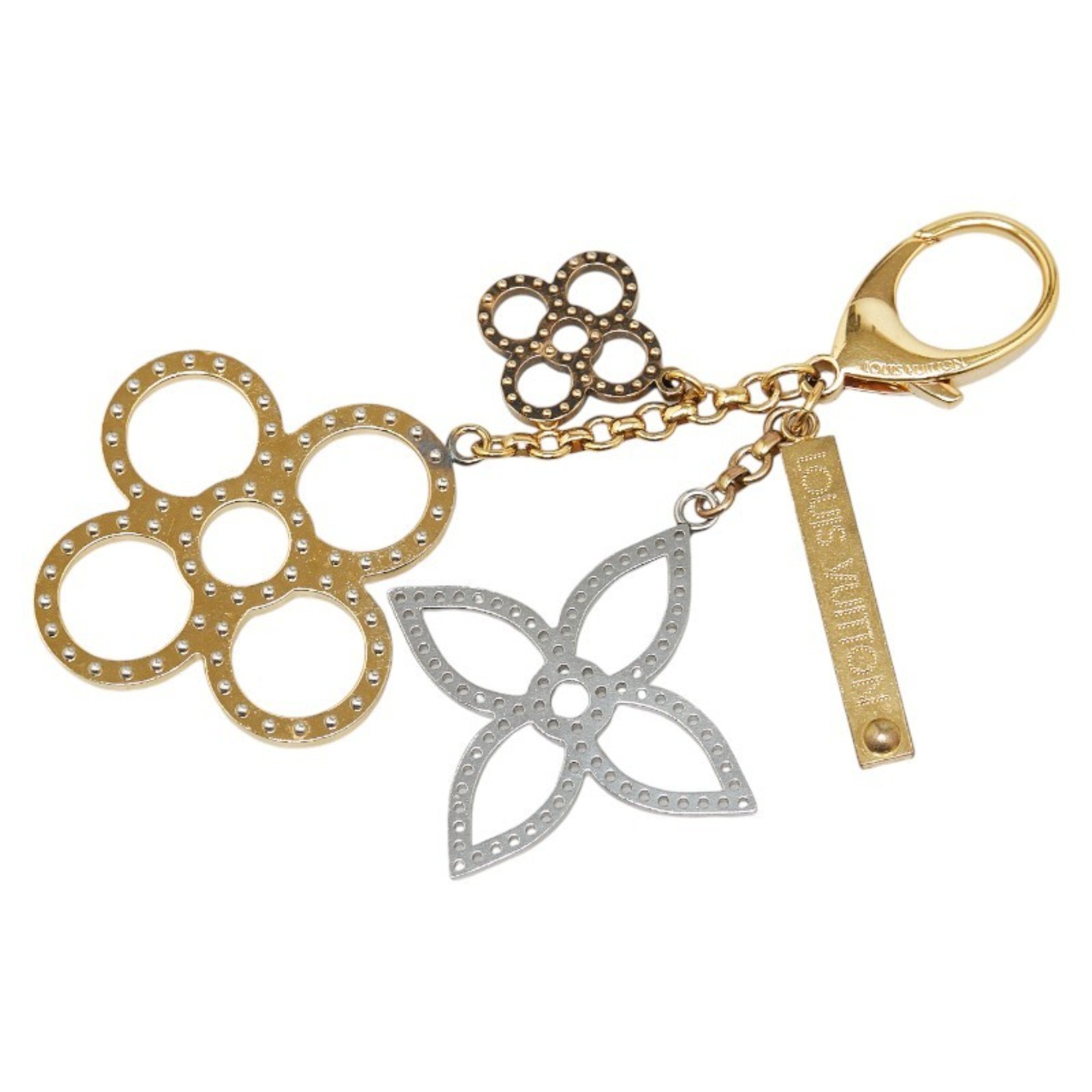 Louis Vuitton Bijoux Sac Taberge Keyring Charm M65090 Gold Silver Plated Metal Women's LOUIS VUITTON