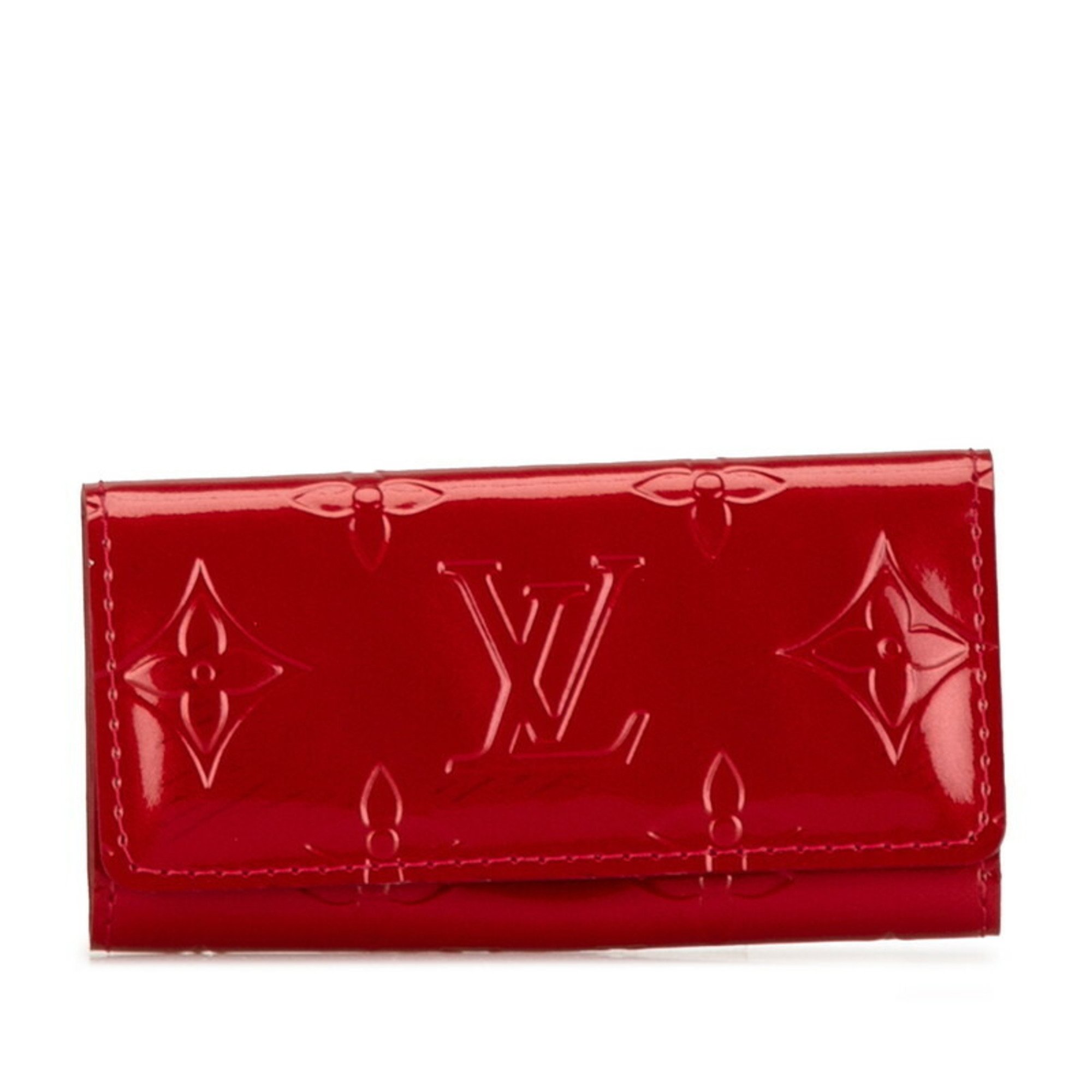 Louis Vuitton Monogram Vernis Multicle 4 Key Case Ring M91976 Pomme d'Amour Red Patent Leather Women's LOUIS VUITTON