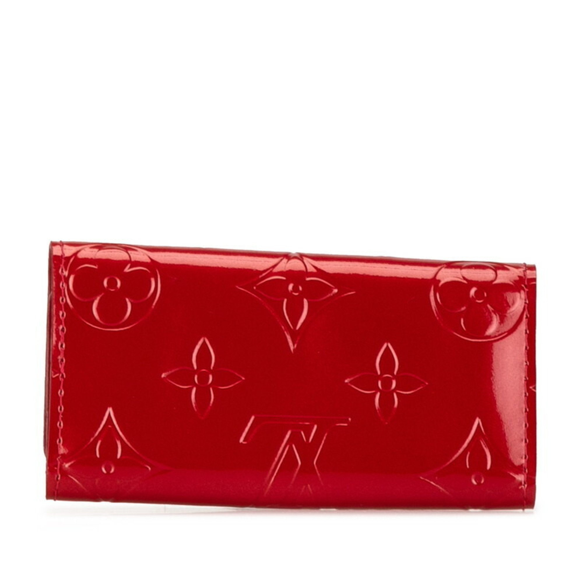 Louis Vuitton Monogram Vernis Multicle 4 Key Case Ring M91976 Pomme d'Amour Red Patent Leather Women's LOUIS VUITTON