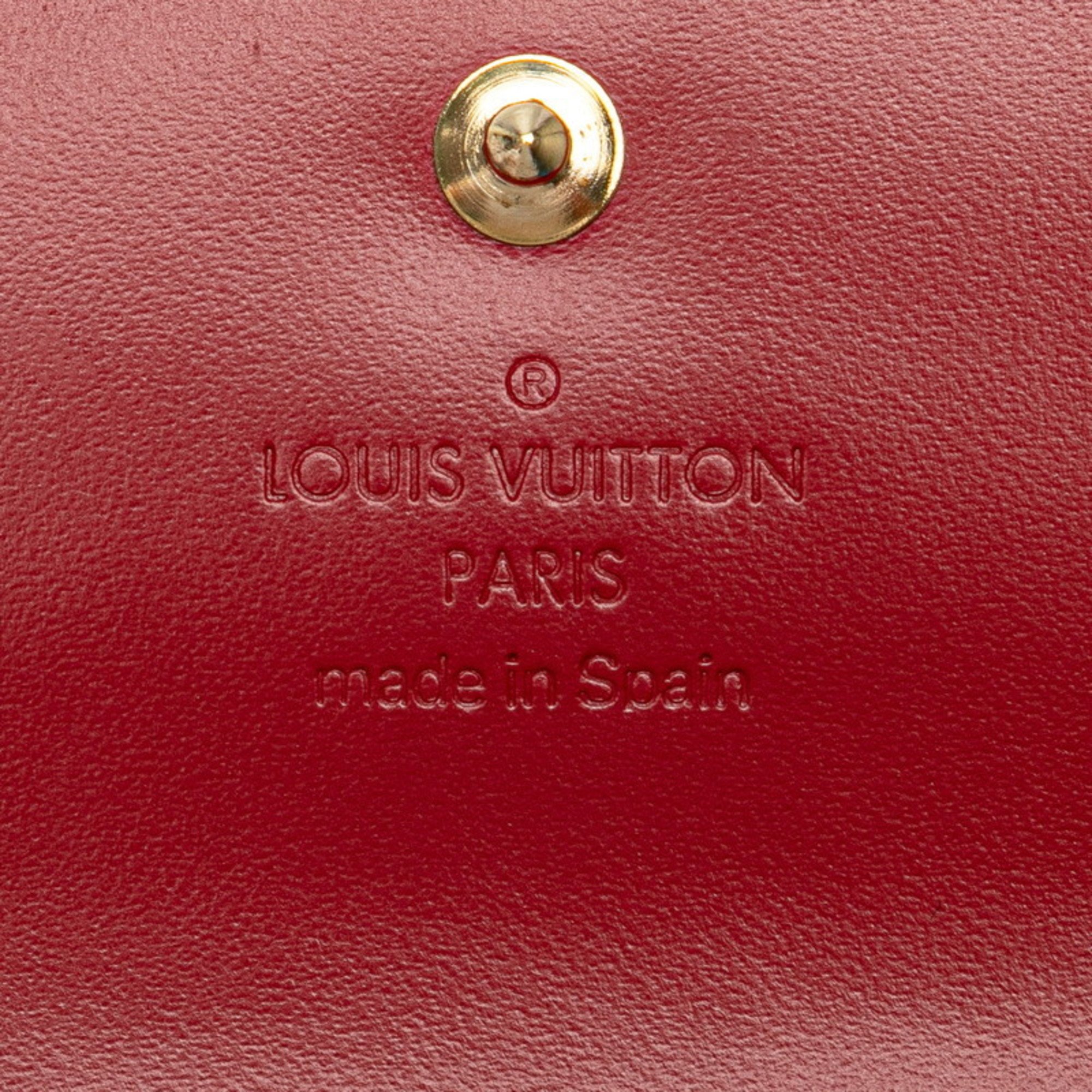 Louis Vuitton Monogram Vernis Multicle 4 Key Case Ring M91976 Pomme d'Amour Red Patent Leather Women's LOUIS VUITTON