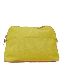 Hermes Bolide 25 Pouch Light Green Canvas Leather Women's HERMES