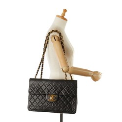 Chanel Matelasse 33 Coco Mark Chain Shoulder Bag Black Lambskin Women's CHANEL