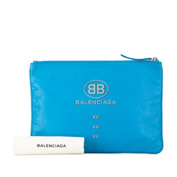 Balenciaga Clutch Bag Second 506794 Blue Leather Women's BALENCIAGA