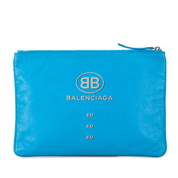 Balenciaga Clutch Bag Second 506794 Blue Leather Women's BALENCIAGA