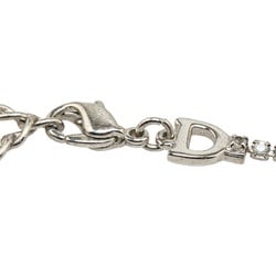 Christian Dior Dior D Rhinestone Bracelet Silver Metal Women's