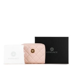 Versace Medusa Quilted Bi-fold Wallet Pink Leather Women's VERSACE