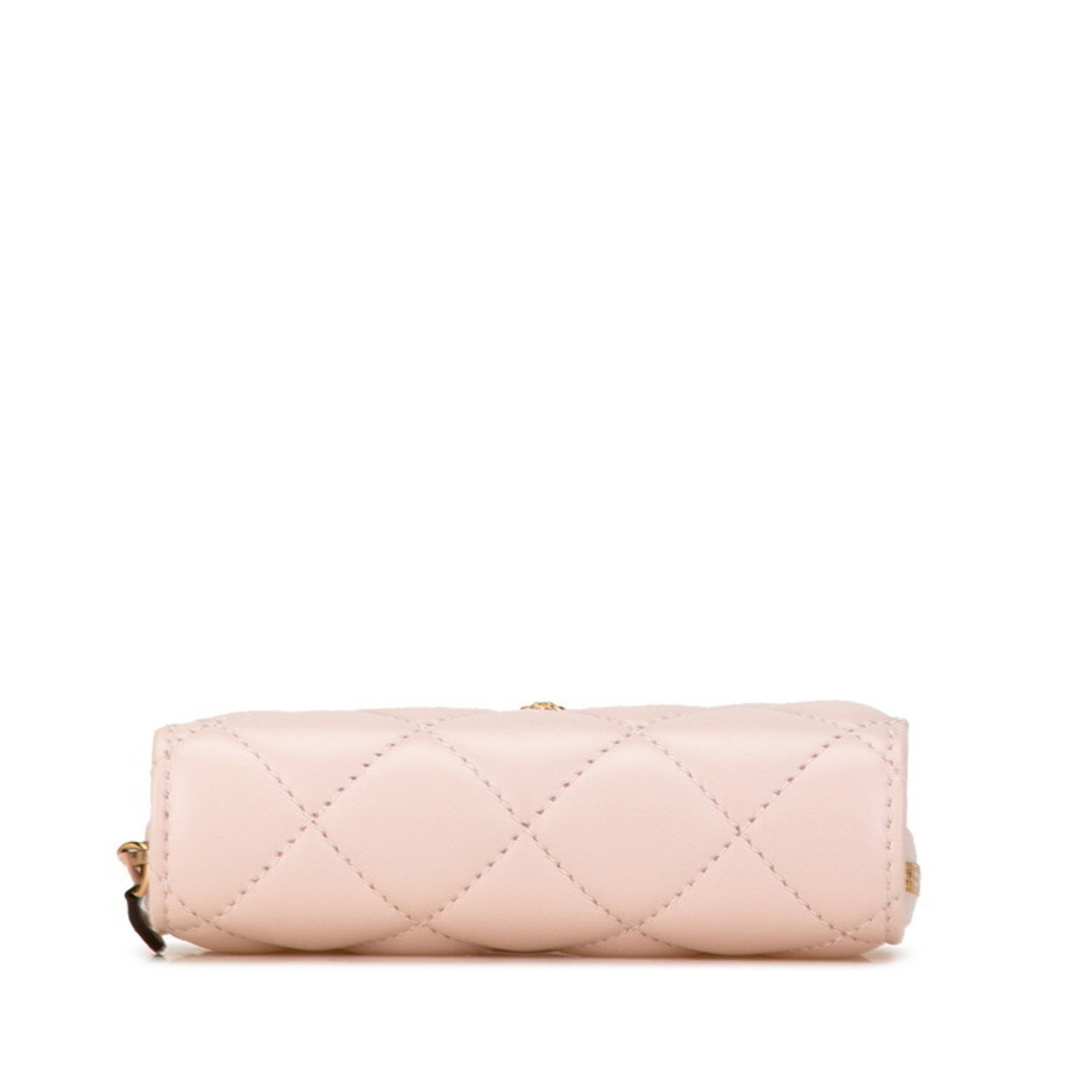 Versace Medusa Quilted Bi-fold Wallet Pink Leather Women's VERSACE