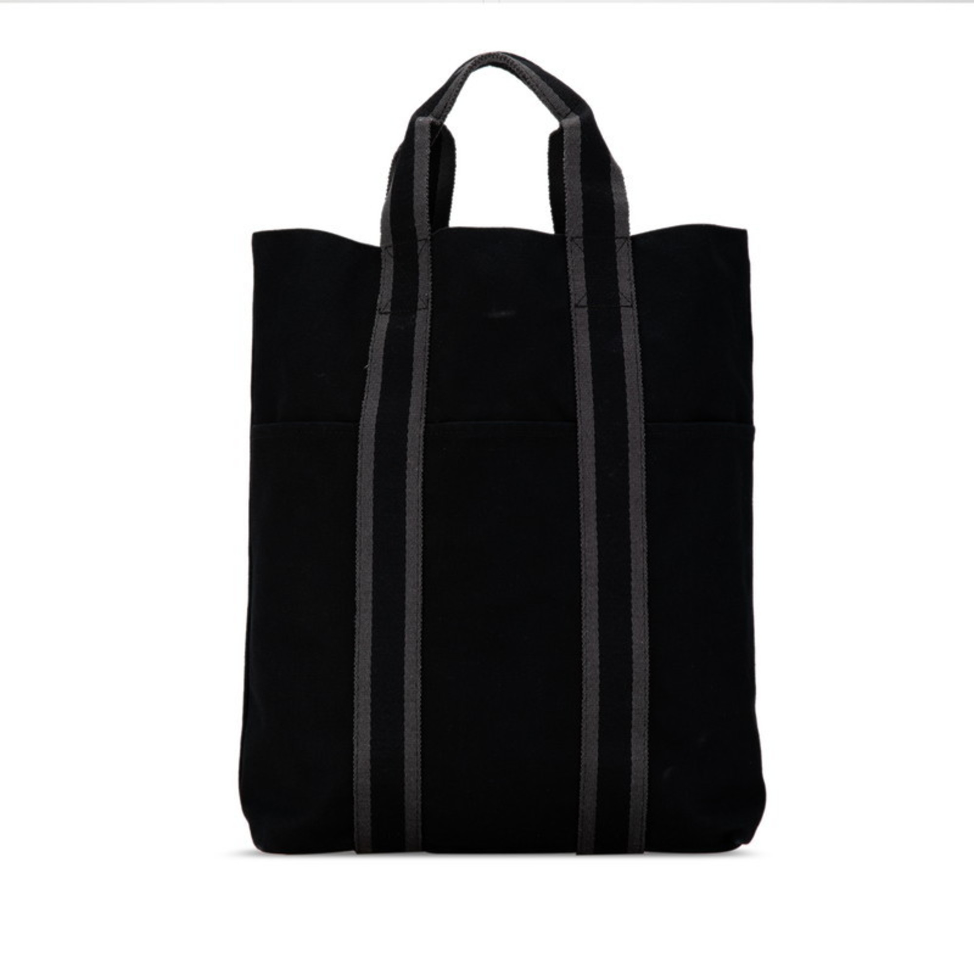 Hermes Foul Tote Cabas Handbag Bag Black Canvas Women's HERMES