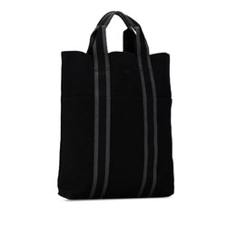 Hermes Foul Tote Cabas Handbag Bag Black Canvas Women's HERMES