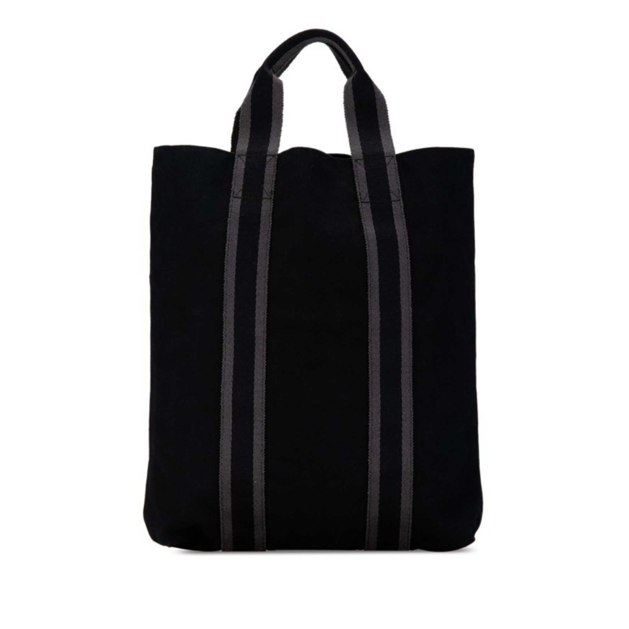 Hermes Foul Tote Cabas Handbag Bag Black Canvas Women's HERMES