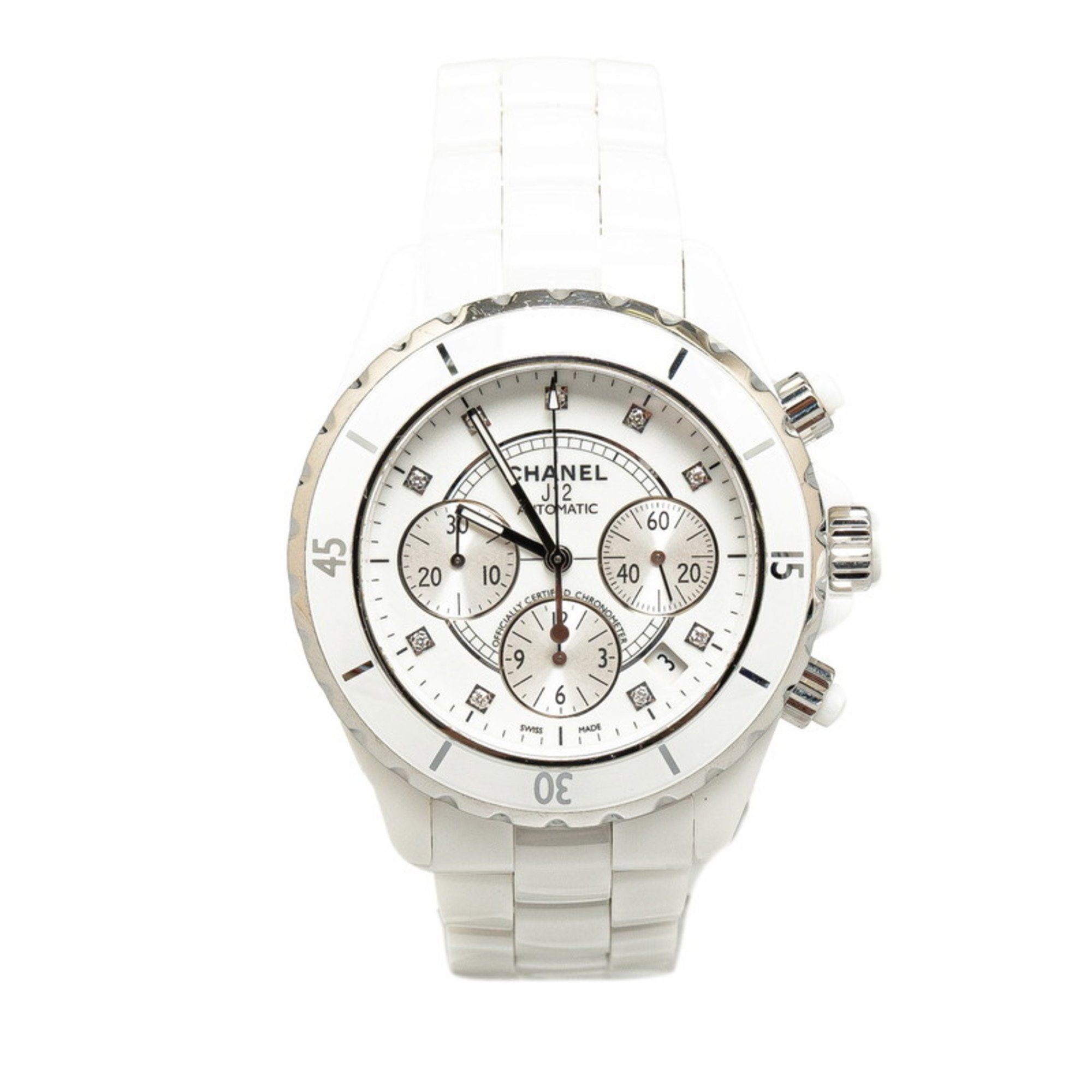 Chanel Watch H2009 J12 Automatic White Dial Ceramic Stainless Steel Women's CHANEL