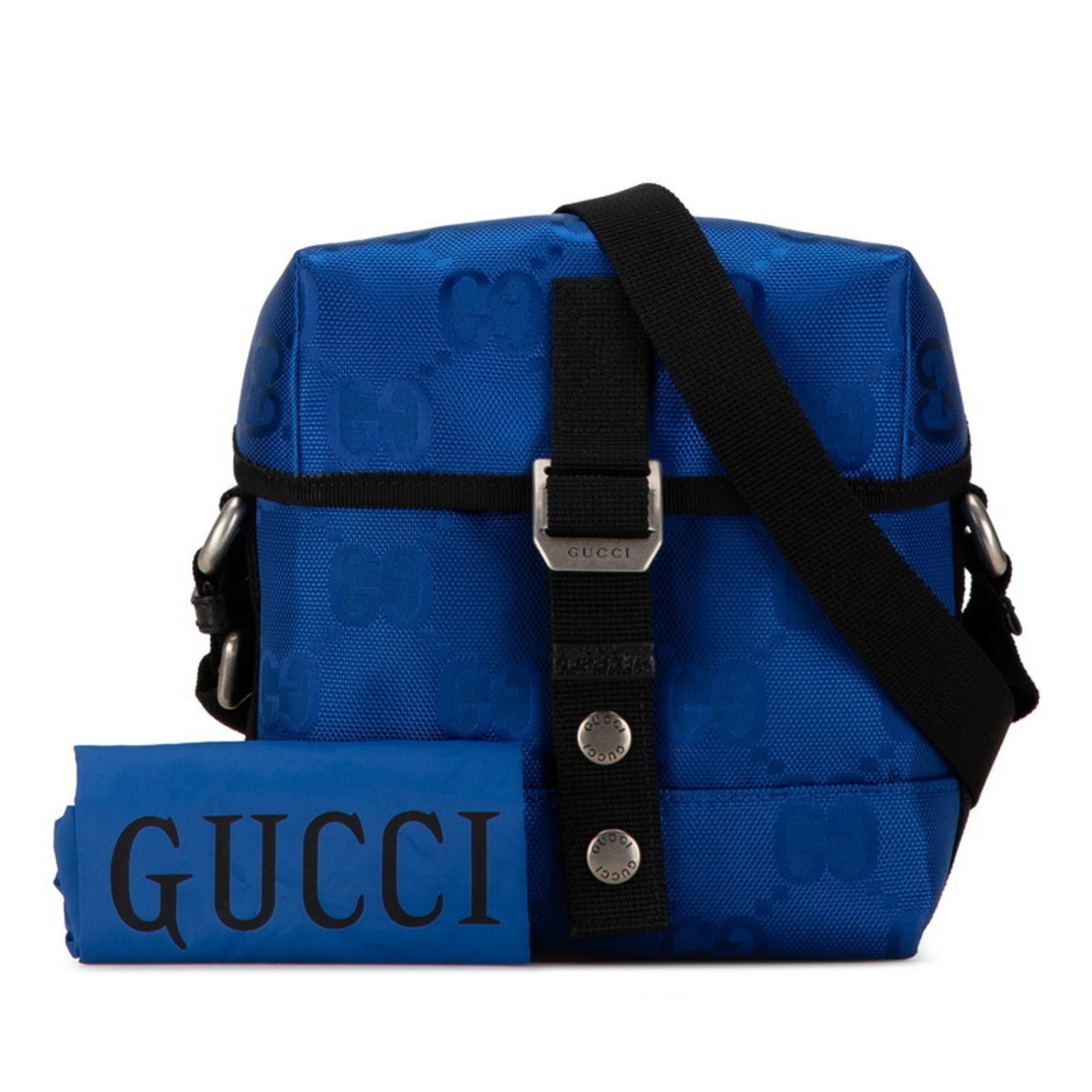 Gucci GG Nylon Bag Shoulder 643858 Blue Black Women's GUCCI