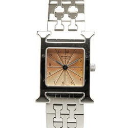 Hermes H Watch HH1.210 Quartz Pink Dial Stainless Steel Ladies HERMES