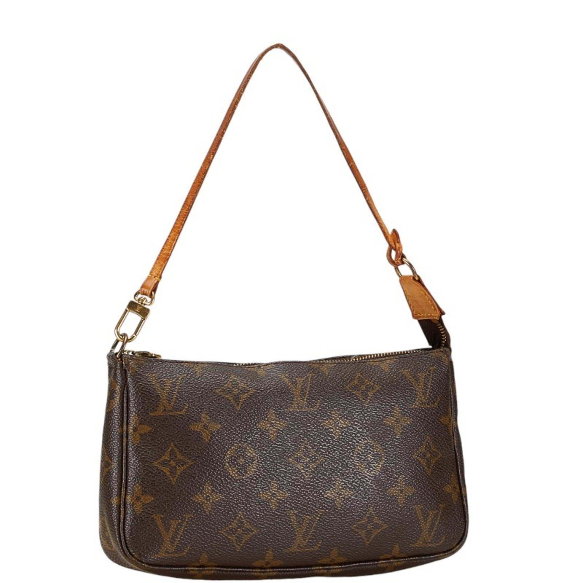 Louis Vuitton Monogram Pochette Accessory Pouch Handbag M51980 Brown PVC Leather Women's LOUIS VUITTON