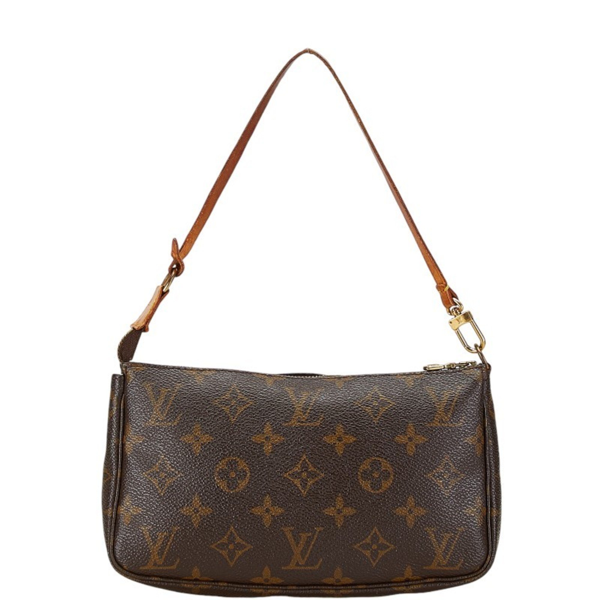 Louis Vuitton Monogram Pochette Accessory Pouch Handbag M51980 Brown PVC Leather Women's LOUIS VUITTON