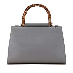 Gucci Bamboo Handbag Shoulder Bag 459076 Grey Leather Women's GUCCI