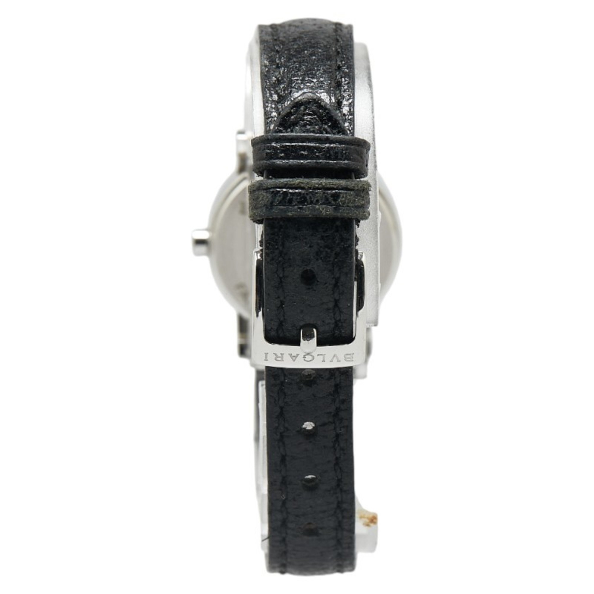 BVLGARI Watch BB23SL Quartz Black Dial Stainless Steel Leather Women's