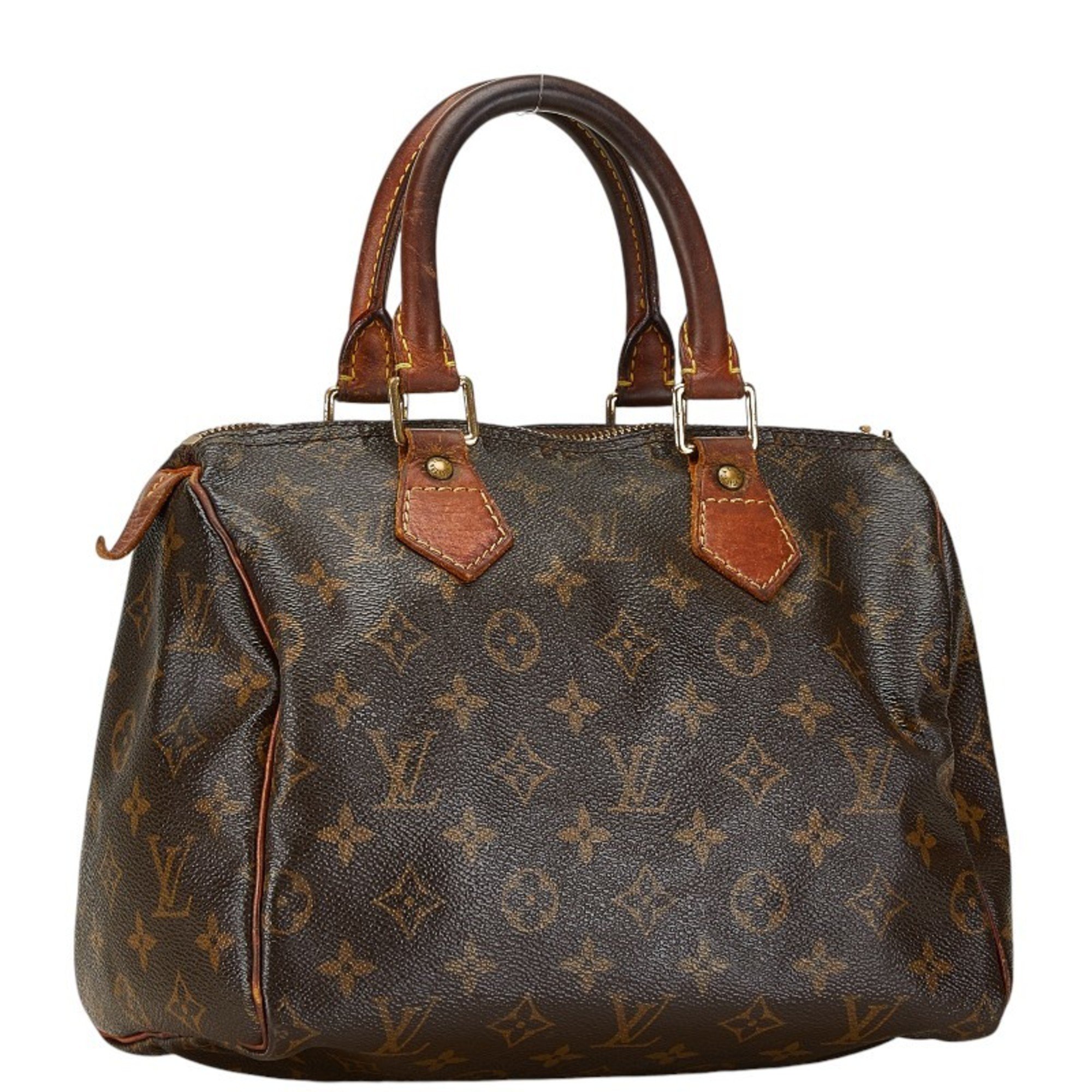 Louis Vuitton Monogram Speedy 25 Handbag Boston Bag M41528 Brown PVC Leather Women's LOUIS VUITTON