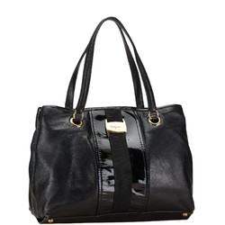 Salvatore Ferragamo Tote Bag Handbag FJ-21E166 Black Leather Enamel Women's