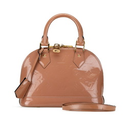 Louis Vuitton Monogram Vernis Alma BB Handbag Shoulder Bag M91585 Rose Velours Patent Leather Women's LOUIS VUITTON