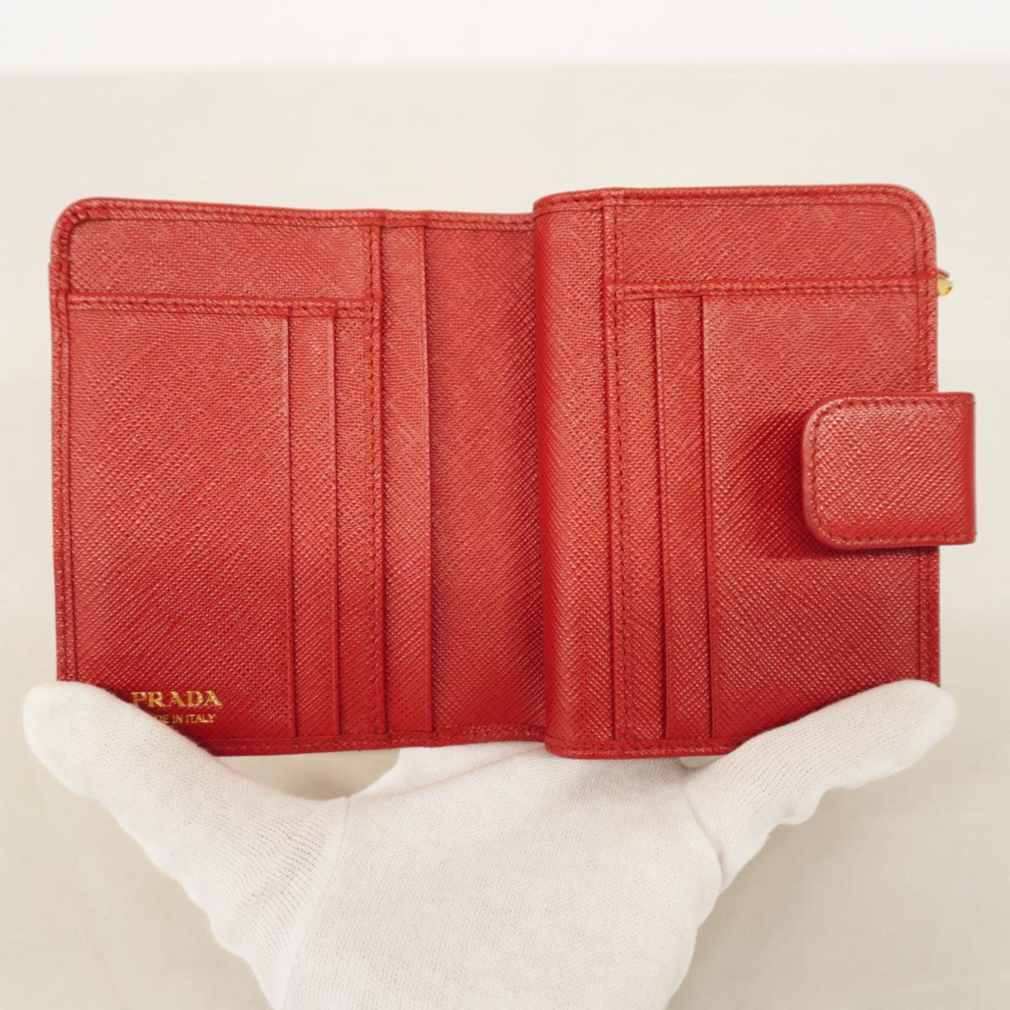 Prada wallet saffiano leather red ladies