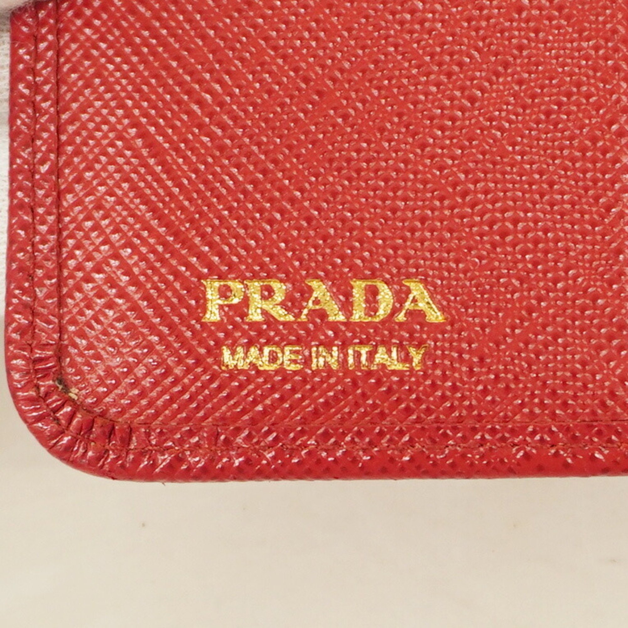 Prada wallet saffiano leather red ladies