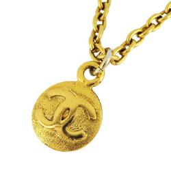 Chanel Necklace Coco Mark Circle GP Plated Gold Women's