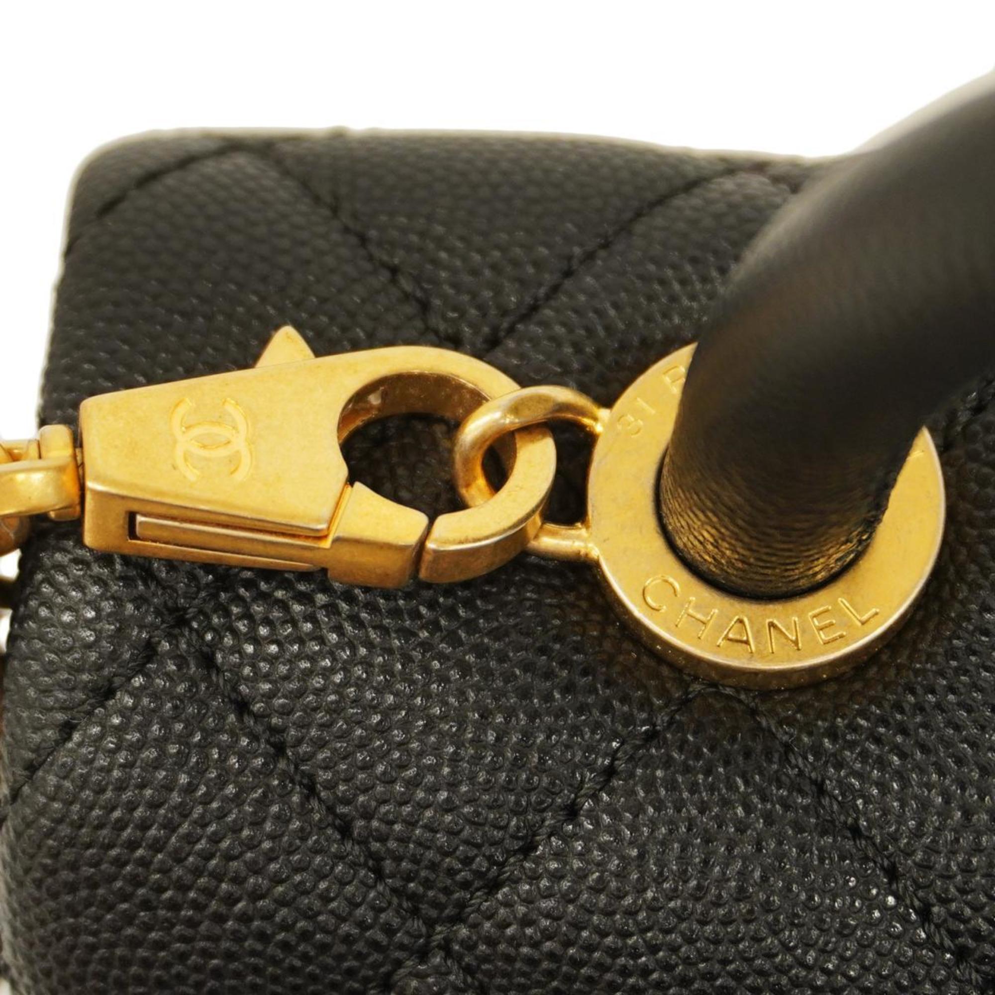 Chanel handbag, Matelasse, chain shoulder, caviar skin, black, ladies