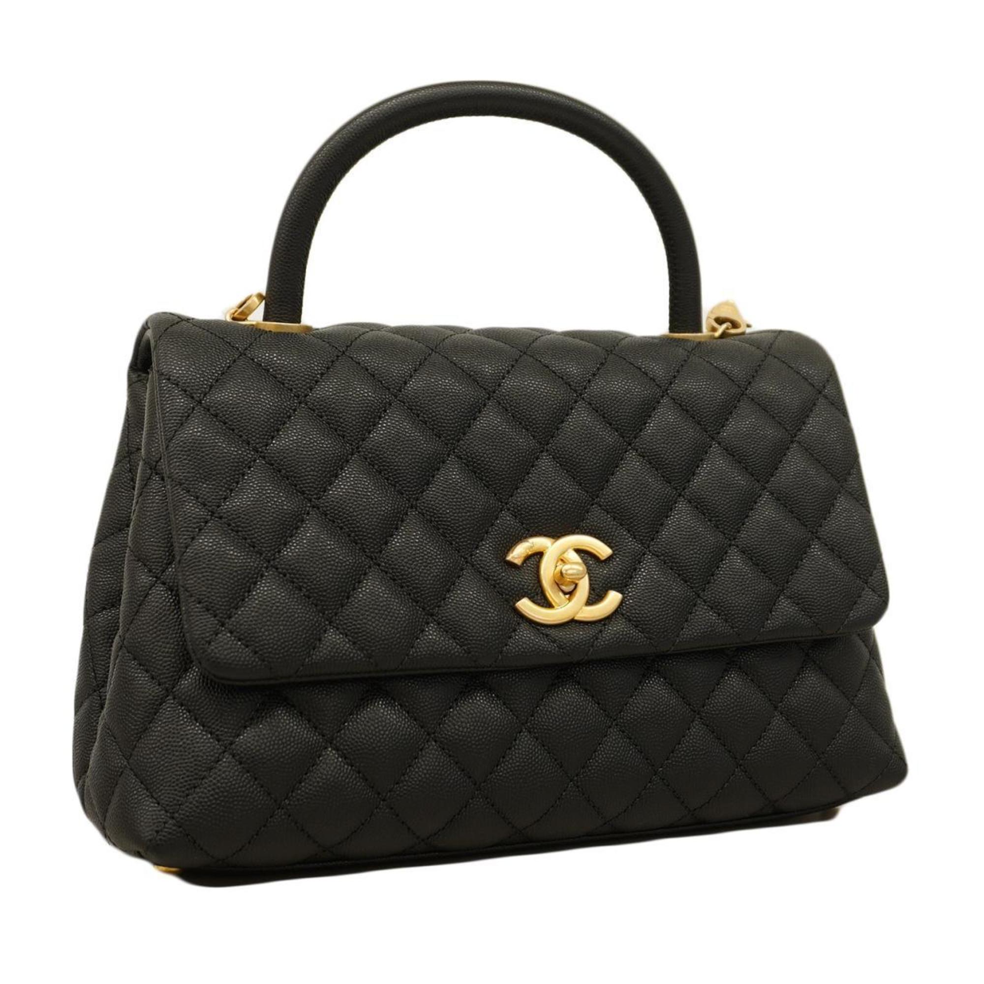 Chanel handbag, Matelasse, chain shoulder, caviar skin, black, ladies