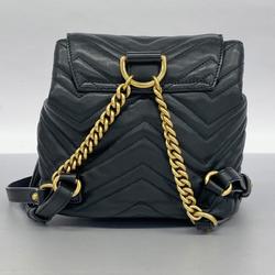 Gucci Backpack GG Marmont 528129 Leather Black Women's