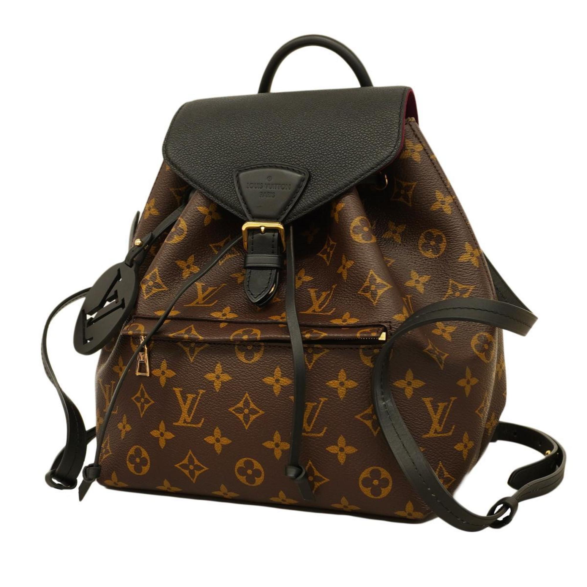 Louis Vuitton Backpack Monogram Montsouris NM PM M45515 Brown Black Women's