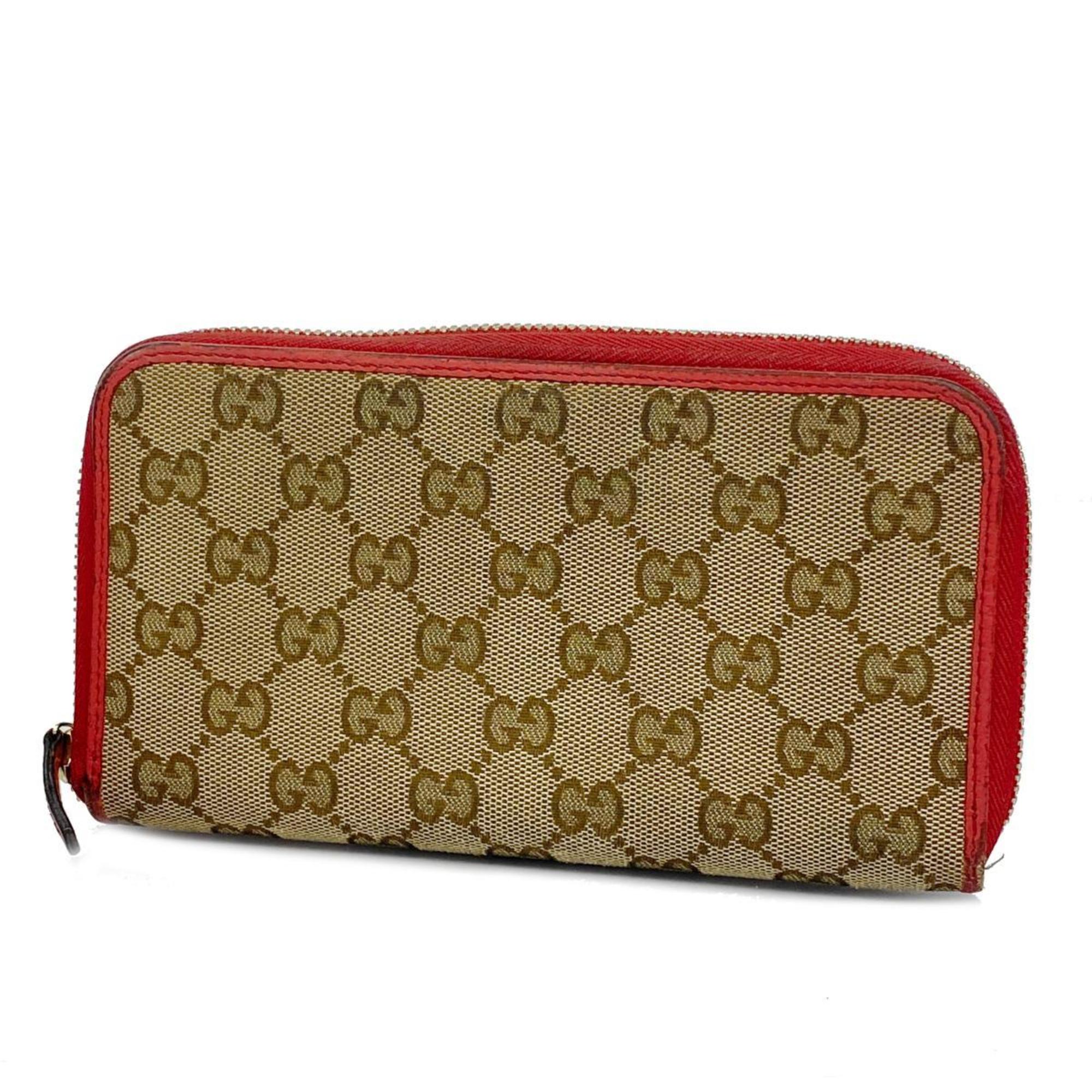 Gucci Long Wallet GG Canvas 363423 Brown Women's